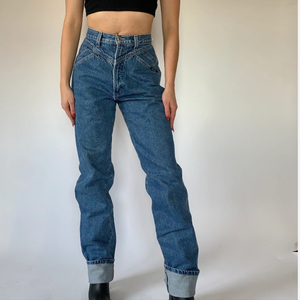High Rise Blue Jeans